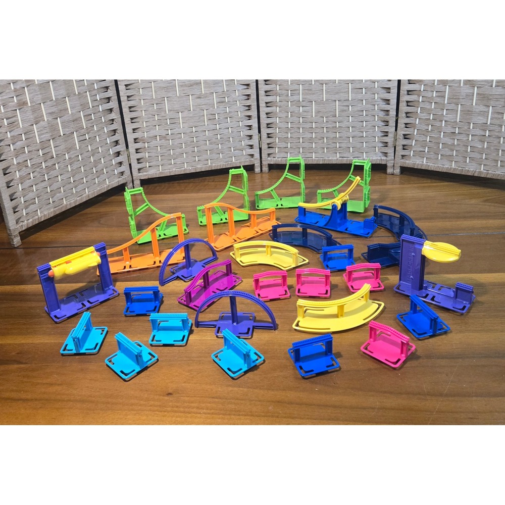 Magformers Sky Track Accessory Lot Replacement Pieces Ramps Curves Multicolor